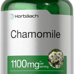 Horbäach Chamomile Flower Extract | 200 Pills | 1100mg Capsules | Non-GMO, Gluten Free Supplement