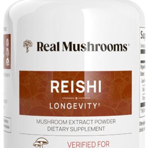 Real Mushrooms Reishi Mushroom Capsules - Handpicked Organic Mushroom Extracts - Red Reishi for Tranquil Daily Wellness with Verified Beta Glucans Vegan, Non-GMO, No Grain Fillers, 90 ct