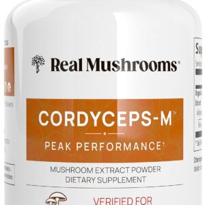 Real Mushrooms Supplement Capsules - Cordyceps Mushroom Powder Rich in Beta Glucans - Mushroom Pills Cordyceps for Energy and Performance - Vegan, Non-GMO, No Grain Fillers, 120 ct